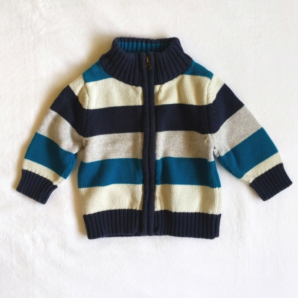 oshkosh b'gosh vestbak denim overalls & striped sweater bundle 3 months baby - Picture 12 of 12